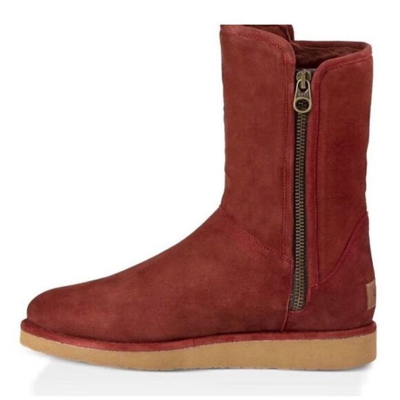 UGG COLLECTION ABREE SUEDE WOMEN SHORT BOOTS RUST US 6 - Picture 3 of 11